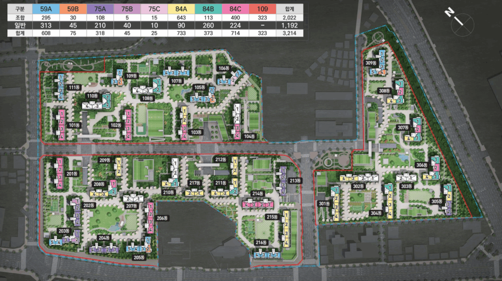 운암 자이포레나 단지배치도