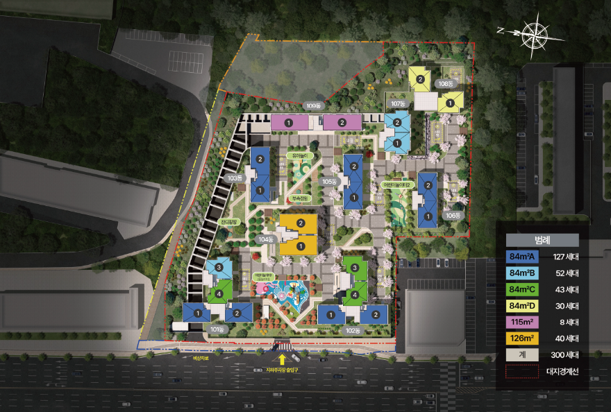 진월 더리브 라포레 단지배치도